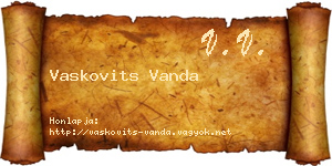Vaskovits Vanda névjegykártya